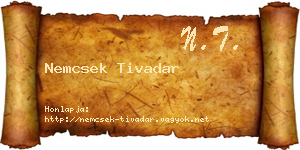 Nemcsek Tivadar névjegykártya