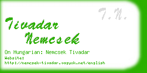 tivadar nemcsek business card